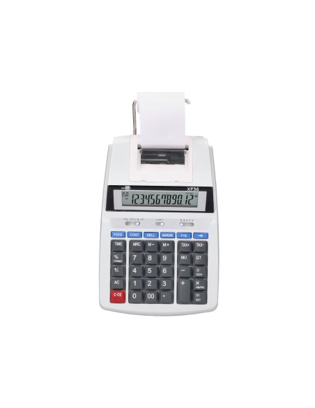 Calculadora liderpapel impresora pantalla papel 57 mm 12 digitos impresion bicolor blanca 235x155x62 mm