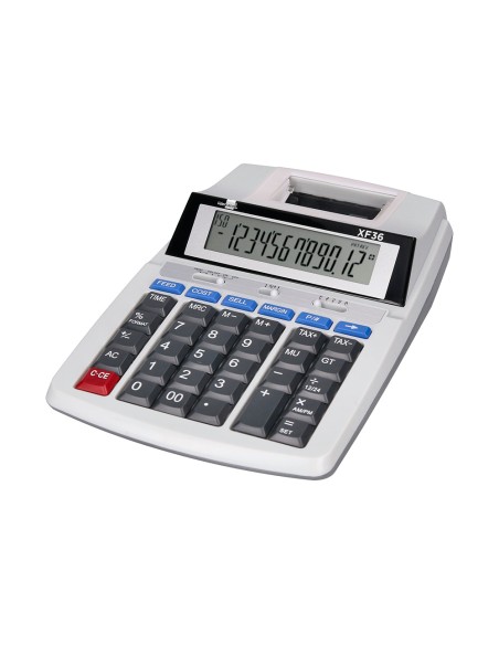 Calculadora liderpapel impresora pantalla papel 57 mm 12 digitos impresion bicolor blanca 235x155x62 mm