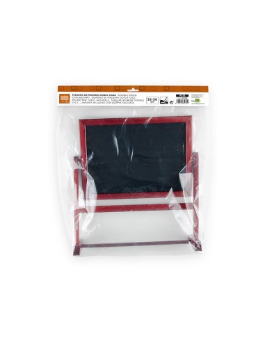 Pizarra marron liderpapel para hosteleria doble cara volteable con superficie para rotuladores 32x30 cm
