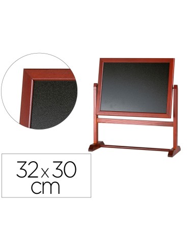 Pizarra marron liderpapel para hosteleria doble cara volteable con superficie para rotuladores 32x30 cm