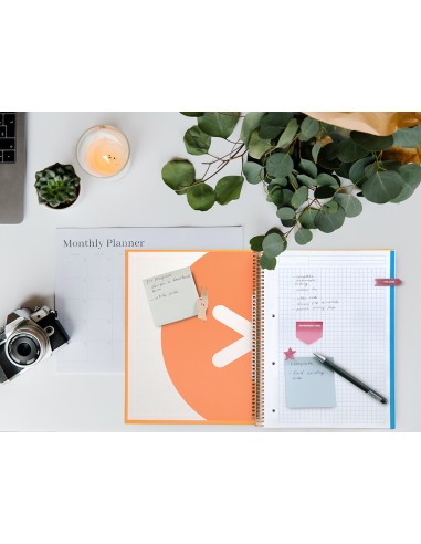 Cuaderno espiral a4 micro antartik tapa forrada120h 100 gr cuadro 5mm 5 banda4 taladros color mostaza