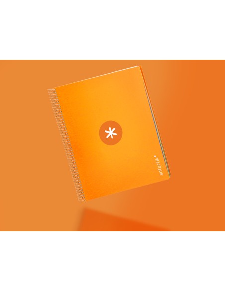 Cuaderno espiral a4 micro antartik tapa forrada120h 100 gr cuadro 5mm 5 banda4 taladros color mostaza