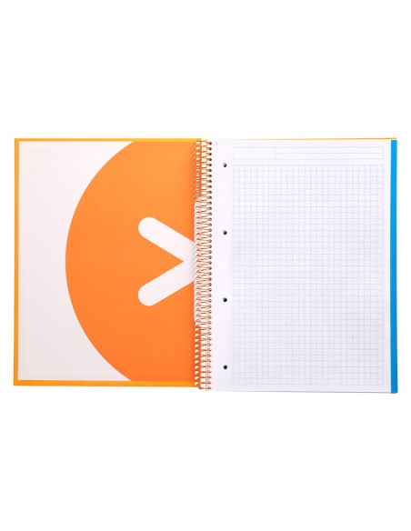 Cuaderno espiral a4 micro antartik tapa forrada120h 100 gr cuadro 5mm 5 banda4 taladros color mostaza