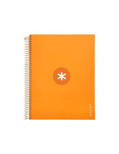 Cuaderno espiral a4 micro antartik tapa forrada120h 100 gr cuadro 5mm 5 banda4 taladros color mostaza
