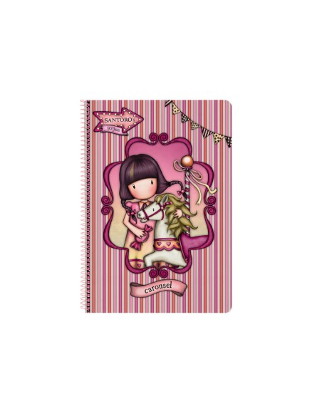 Cuaderno espiral safta cuarto 80 h 60 gr folio 4 mm tapa extradura gorjuss fairground
