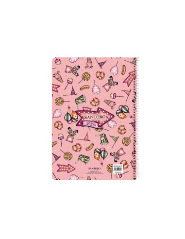 Cuaderno espiral safta cuarto 80 h 60 gr folio 4 mm tapa extradura gorjuss fairground