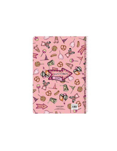 Cuaderno espiral safta cuarto 80 h 60 gr folio 4 mm tapa extradura gorjuss fairground