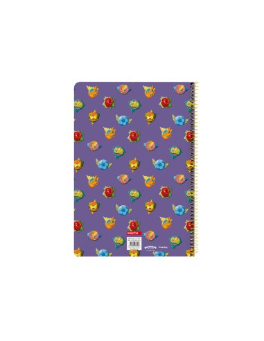 Cuaderno espiral safta cuarto 80 h 60 gr cuadro 4 mm tapa extradura superthings guardians of kazoom