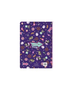 Cuaderno espiral safta cuarto 80 h 60 gr cuadro 4 mm tapa extradura gorjuss fairground