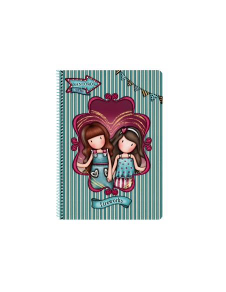 Cuaderno espiral safta cuarto 80 h 60 gr cuadro 4 mm tapa extradura gorjuss fairground