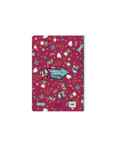 Cuaderno espiral safta cuarto 80 h 60 gr cuadro 4 mm tapa extradura gorjuss fairground