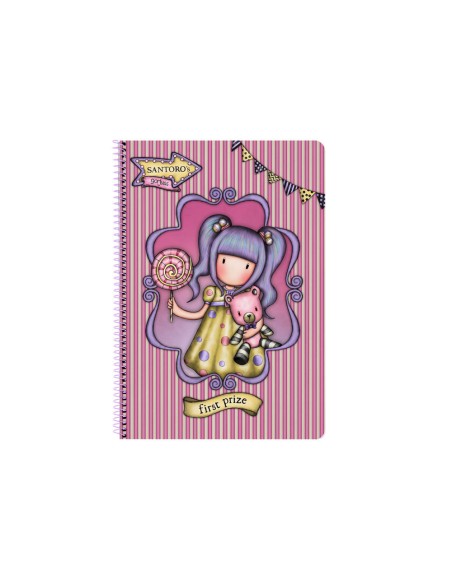 Cuaderno espiral safta cuarto 80 h 60 gr cuadro 4 mm tapa extradura gorjuss fairground