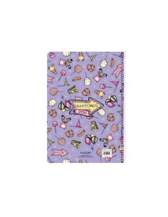 Cuaderno espiral safta cuarto 80 h 60 gr cuadro 4 mm tapa extradura gorjuss fairground