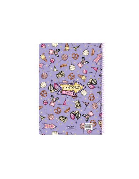 Cuaderno espiral safta cuarto 80 h 60 gr cuadro 4 mm tapa extradura gorjuss fairground