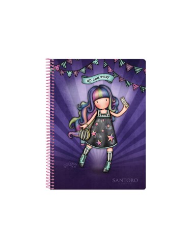 Cuaderno espiral safta cuarto 80 h 60 gr cuadro 4 mm tapa extradura gorjuss fairground
