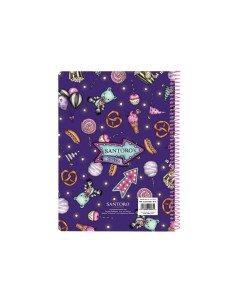 Cuaderno espiral safta cuarto 80 h 60 gr cuadro 4 mm tapa extradura gorjuss fairground