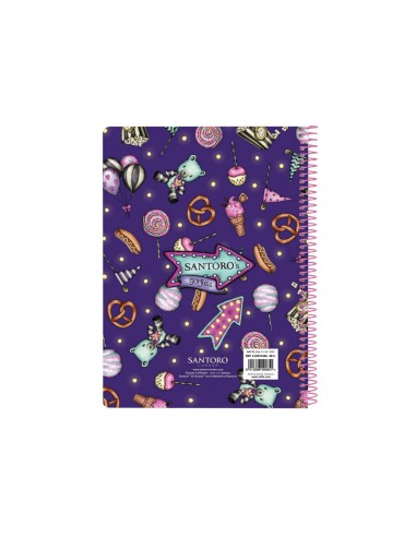 Cuaderno espiral safta cuarto 80 h 60 gr cuadro 4 mm tapa extradura gorjuss fairground