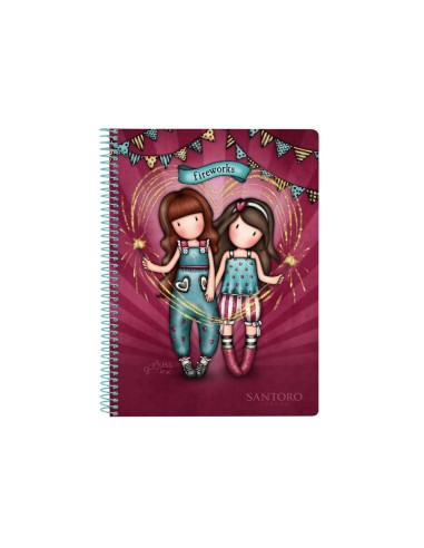 Cuaderno espiral safta cuarto 80 h 60 gr cuadro 4 mm tapa extradura gorjuss fairground