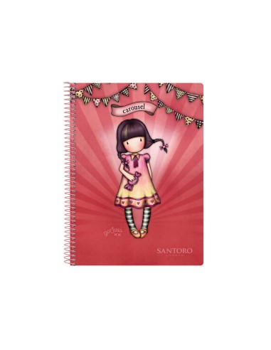 Cuaderno espiral safta cuarto 80 h 60 gr cuadro 4 mm tapa extradura gorjuss fairground