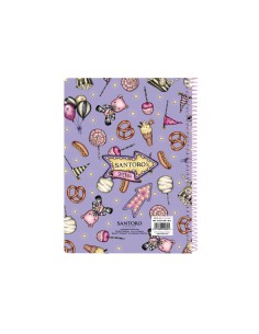 Cuaderno espiral safta cuarto 80 h 60 gr cuadro 4 mm tapa extradura gorjuss fairground
