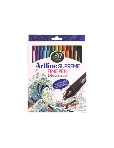 Rotulador artline supreme epfs200 fine liner punta de fibra 04 mm bolsa 30 unidades colores surtidos