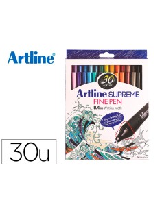 Rotulador artline supreme epfs200 fine liner punta de fibra 04 mm bolsa 30 unidades colores surtidos