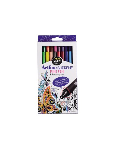 Rotulador artline supreme epfs200 fine liner punta de fibra 04 mm bolsa 20 unidades colores surtidos