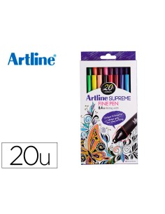 Rotulador artline supreme epfs200 fine liner punta de fibra 04 mm bolsa 20 unidades colores surtidos