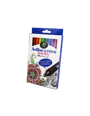 Rotulador artline supreme epfs200 fine liner punta de fibra 04 mm bolsa 10 unidades colores surtidos