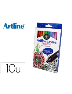 Rotulador artline supreme epfs200 fine liner punta de fibra 04 mm bolsa 10 unidades colores surtidos