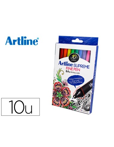 Rotulador artline supreme epfs200 fine liner punta de fibra 04 mm bolsa 10 unidades colores surtidos