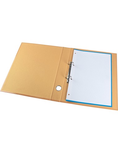 Carpeta de 2 anillas 25 mm mixtas liderpapel a4 forrado color system con ollao y tarjetero melocoton