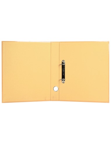 Carpeta de 2 anillas 25 mm mixtas liderpapel a4 forrado color system con ollao y tarjetero melocoton