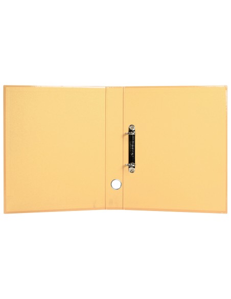 Carpeta de 2 anillas 25 mm mixtas liderpapel a4 forrado color system con ollao y tarjetero melocoton