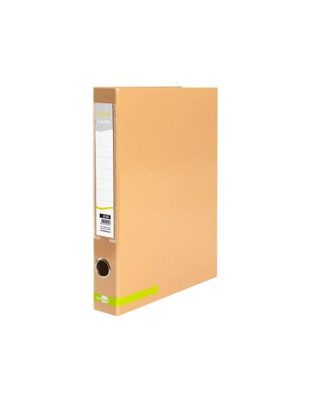Carpeta de 2 anillas 25 mm mixtas liderpapel a4 forrado color system con ollao y tarjetero melocoton