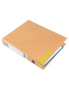 Carpeta de 2 anillas 25 mm mixtas liderpapel a4 forrado color system con ollao y tarjetero melocoton