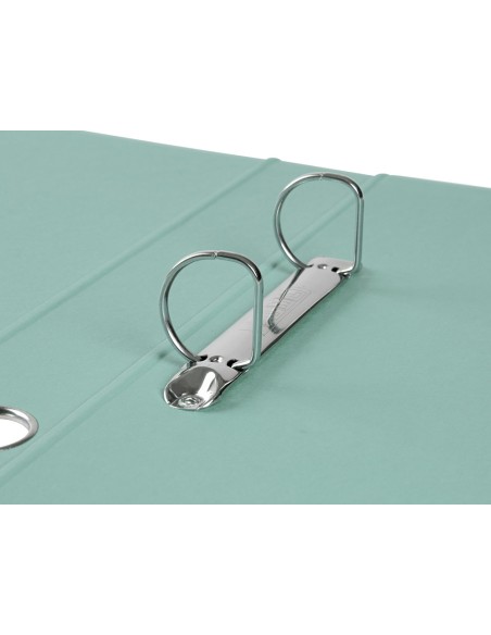 Carpeta de 2 anillas 25 mm mixtas liderpapel a4 forrado color system con ollao y tarjetero menta