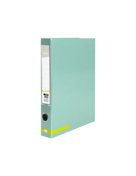 Carpeta de 2 anillas 25 mm mixtas liderpapel a4 forrado color system con ollao y tarjetero menta