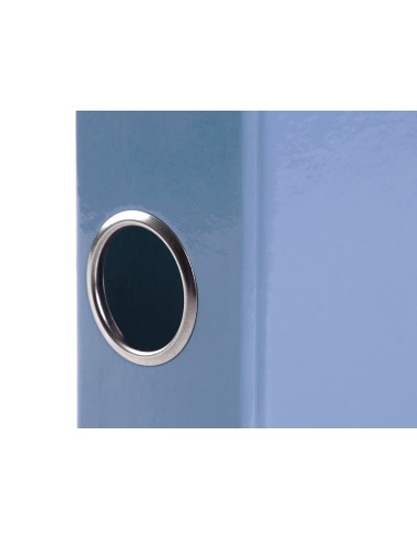 Carpeta de 2 anillas 25 mm mixtas liderpapel a4 forrado color system con ollao y tarjetero celeste
