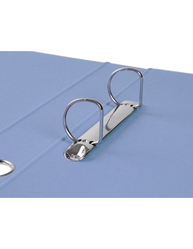 Carpeta de 2 anillas 25 mm mixtas liderpapel a4 forrado color system con ollao y tarjetero celeste