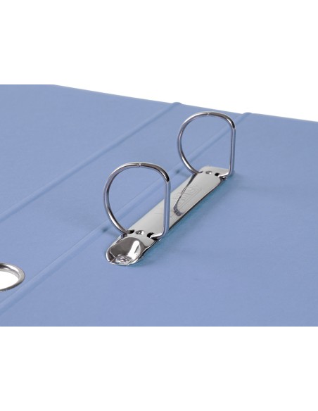 Carpeta de 2 anillas 25 mm mixtas liderpapel a4 forrado color system con ollao y tarjetero celeste