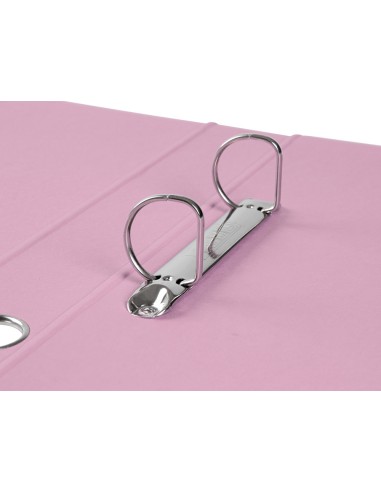 Carpeta de 2 anillas 25 mm mixtas liderpapel a4 forrado color system con ollao y tarjetero rosa