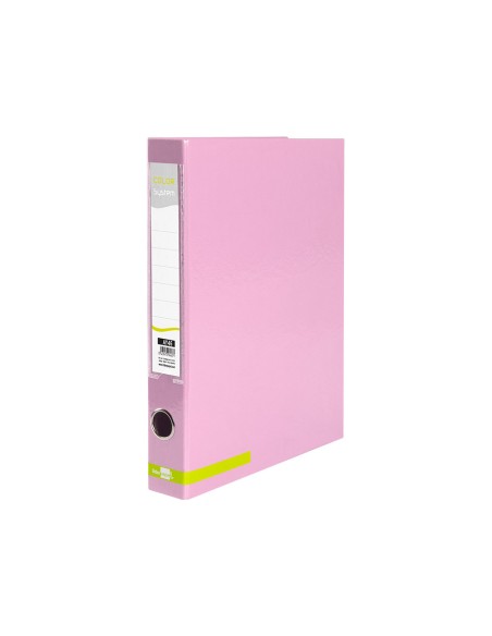 Carpeta de 2 anillas 25 mm mixtas liderpapel a4 forrado color system con ollao y tarjetero rosa