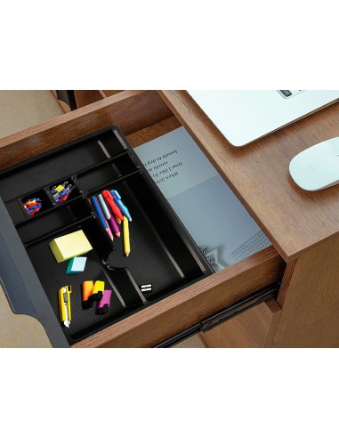 Bandeja organizadora q connect de cajones color negro 364x225x21 mm