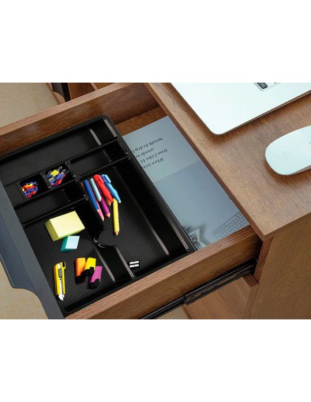 Bandeja organizadora q connect de cajones color negro 364x225x21 mm