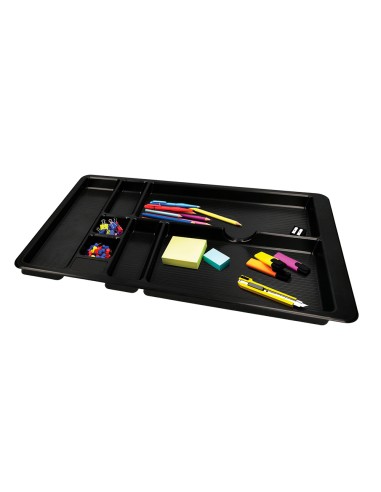 Bandeja organizadora q connect de cajones color negro 364x225x21 mm