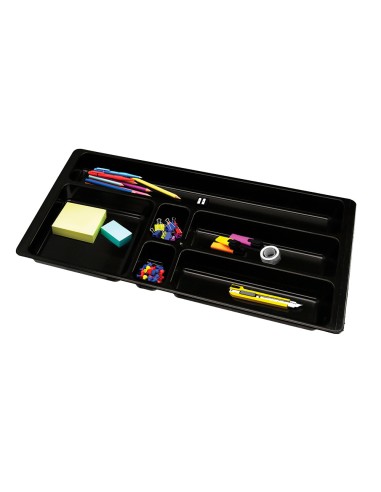 Bandeja organizadora q connect de cajones color negro 344x160x33 mm