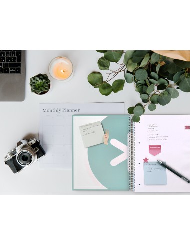 Cuaderno espiral a4 micro antartik tapa forrada 120h 100 gr liso 5 bandas 4 taladros color menta