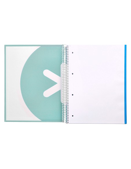 Cuaderno espiral a4 micro antartik tapa forrada 120h 100 gr liso 5 bandas 4 taladros color menta