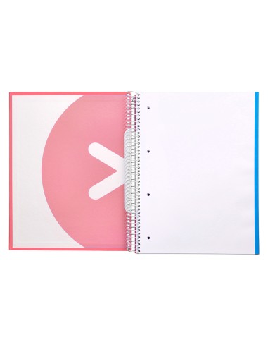 Cuaderno espiral a4 micro antartik tapa forrada 120h 100 gr liso 5 bandas 4 taladros color coral